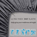 3 Piece Fitted Sheet Set- Fitted Sheet & Pillowcases -Breathable Bedding - Wrinkle, Fade, Stain Resistant- 40cm Deep Pocket Fitted Bed Sheet Set(Dark gray,King)