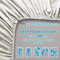 4 Piece Bed Sheet Set- Bedding Sheets & Pillowcases -Breathable Bedding - Wrinkle, Fade, Stain Resistant-Deep Pocket Flat Fitted Bed Sheet Set(Raw white,King)