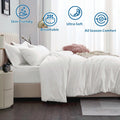 2 Piece Hotel Soft Microfiber Quilt Cover Set-2000TC Duvet/Donna Cover Set & Pillowcases -1 Quilt Cover Zipper Closure & 1 x Pillowcases-Breathable Bedding - Wrinkle, Fade, Stain Resistant(Raw white,King Single)