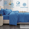 2 Piece Hotel Soft Microfiber Quilt Cover Set-2000TC Duvet/Donna Cover Set & Pillowcases -1 Quilt Cover Zipper Closure & 1 x Pillowcases-Breathable Bedding - Wrinkle, Fade, Stain Resistant(Ocean,King Single)