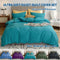 2 Piece Hotel Soft Microfiber Quilt Cover Set-2000TC Duvet/Donna Cover Set & Pillowcases -1 Quilt Cover Zipper Closure & 1 x Pillowcases-Breathable Bedding - Wrinkle, Fade, Stain Resistant(Biscay blue,King Single)