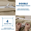 2 Piece Hotel Soft Microfiber Quilt Cover Set-2000TC Duvet/Donna Cover Set & Pillowcases -1 Quilt Cover Zipper Closure & 1 x Pillowcases-Breathable Bedding - Wrinkle, Fade, Stain Resistant(Camel Beige,King Single)