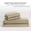 2 Piece Hotel Soft Microfiber Quilt Cover Set-2000TC Duvet/Donna Cover Set & Pillowcases -1 Quilt Cover Zipper Closure & 1 x Pillowcases-Breathable Bedding - Wrinkle, Fade, Stain Resistant(Camel Beige,King Single)