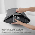 2 Piece Fitted Sheet Set- Fitted Sheet & Pillowcases -Breathable Bedding - Wrinkle, Fade, Stain Resistant- 40cm Deep Pocket Fitted Bed Sheet Set(Dark gray,King Single)