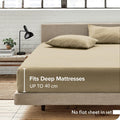 2 Piece Fitted Sheet Set- Fitted Sheet & Pillowcases -Breathable Bedding - Wrinkle, Fade, Stain Resistant- 40cm Deep Pocket Fitted Bed Sheet Set(Camel Beige,King Single)