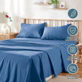 3 Piece Bed Sheet Set- Bedding Sheets & Pillowcases -Breathable Bedding - Wrinkle, Fade, Stain Resistant-Deep Pocket Flat Fitted Bed Sheet Set(Ocean,King Single)