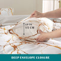 3 Piece Hotel Soft Microfiber Quilt Cover Set-2000TC Duvet/Donna Cover Set & Pillowcases -1 Quilt Cover Zipper Closure & 1 x Pillowcases-Breathable Bedding - Wrinkle, Fade, Stain Resistant(Modern Geometric,Queen)