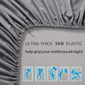 3 Piece Fitted Sheet Set- Fitted Sheet & Pillowcases -Breathable Bedding - Wrinkle, Fade, Stain Resistant- 40cm Deep Pocket Fitted Bed Sheet Set(Grey,Queen)