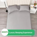 3 Piece Fitted Sheet Set- Fitted Sheet & Pillowcases -Breathable Bedding - Wrinkle, Fade, Stain Resistant- 40cm Deep Pocket Fitted Bed Sheet Set(Silver-gray,Queen)