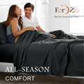 4 Piece Bed Sheet Set- Bedding Sheets & Pillowcases -Breathable Bedding - Wrinkle, Fade, Stain Resistant-Deep Pocket Flat Fitted Bed Sheet Set(Black,Queen)