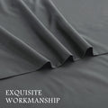 4 Piece Bed Sheet Set- Bedding Sheets & Pillowcases -Breathable Bedding - Wrinkle, Fade, Stain Resistant-Deep Pocket Flat Fitted Bed Sheet Set(Dark gray,Queen)