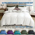 2 Piece Hotel Soft Microfiber Quilt Cover Set-2000TC Duvet/Donna Cover Set & Pillowcases -1 Quilt Cover Zipper Closure & 1 x Pillowcases-Breathable Bedding - Wrinkle, Fade, Stain Resistant(Raw white,Single)