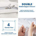 2 Piece Hotel Soft Microfiber Quilt Cover Set-2000TC Duvet/Donna Cover Set & Pillowcases -1 Quilt Cover Zipper Closure & 1 x Pillowcases-Breathable Bedding - Wrinkle, Fade, Stain Resistant(Raw white,Single)