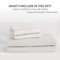 2 Piece Hotel Soft Microfiber Quilt Cover Set-2000TC Duvet/Donna Cover Set & Pillowcases -1 Quilt Cover Zipper Closure & 1 x Pillowcases-Breathable Bedding - Wrinkle, Fade, Stain Resistant(Raw white,Single)