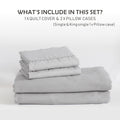 2 Piece Hotel Soft Microfiber Quilt Cover Set-2000TC Duvet/Donna Cover Set & Pillowcases -1 Quilt Cover Zipper Closure & 1 x Pillowcases-Breathable Bedding - Wrinkle, Fade, Stain Resistant(Silver-gray,Single)