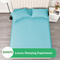 2 Piece Fitted Sheet Set- Fitted Sheet & Pillowcases -Breathable Bedding - Wrinkle, Fade, Stain Resistant- 40cm Deep Pocket Fitted Bed Sheet Set(Ice blue,Single)