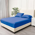 2 Piece Fitted Sheet Set- Fitted Sheet & Pillowcases -Breathable Bedding - Wrinkle, Fade, Stain Resistant- 40cm Deep Pocket Fitted Bed Sheet Set(Royal blue,Single)