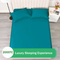 2 Piece Fitted Sheet Set- Fitted Sheet & Pillowcases -Breathable Bedding - Wrinkle, Fade, Stain Resistant- 40cm Deep Pocket Fitted Bed Sheet Set(Biscay blue,Single)