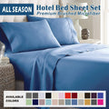 3 Piece Bed Sheet Set- Bedding Sheets & Pillowcases -Breathable Bedding - Wrinkle, Fade, Stain Resistant-Deep Pocket Flat Fitted Bed Sheet Set(Ocean,Single)