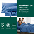 3 Piece Bed Sheet Set- Bedding Sheets & Pillowcases -Breathable Bedding - Wrinkle, Fade, Stain Resistant-Deep Pocket Flat Fitted Bed Sheet Set(Ocean,Single)