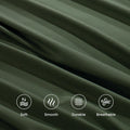 3 Piece Bed Sheet Set- Bedding Sheets & Pillowcases -Breathable Bedding - Wrinkle, Fade, Stain Resistant-Deep Pocket Flat Fitted Bed Sheet Set(Olive green,Single)