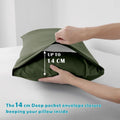 3 Piece Bed Sheet Set- Bedding Sheets & Pillowcases -Breathable Bedding - Wrinkle, Fade, Stain Resistant-Deep Pocket Flat Fitted Bed Sheet Set(Olive green,Single)
