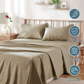 3 Piece Bed Sheet Set- Bedding Sheets & Pillowcases -Breathable Bedding - Wrinkle, Fade, Stain Resistant-Deep Pocket Flat Fitted Bed Sheet Set(Cream White,Single)