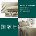 3 Piece Bed Sheet Set- Bedding Sheets & Pillowcases -Breathable Bedding - Wrinkle, Fade, Stain Resistant-Deep Pocket Flat Fitted Bed Sheet Set(Cream White,Single)