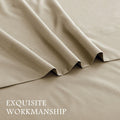 3 Piece Bed Sheet Set- Bedding Sheets & Pillowcases -Breathable Bedding - Wrinkle, Fade, Stain Resistant-Deep Pocket Flat Fitted Bed Sheet Set(Camel Beige,Single)