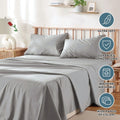3 Piece Bed Sheet Set- Bedding Sheets & Pillowcases -Breathable Bedding - Wrinkle, Fade, Stain Resistant-Deep Pocket Flat Fitted Bed Sheet Set(Silver-gray,Single)