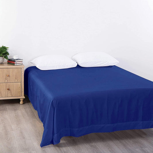 Elegant Comfort Premium Hotel Quality 1-Piece Single Flat Sheet, Luxury and Softest 2000 Thread Count Bedding Flat Sheet(Single,Royal blue)