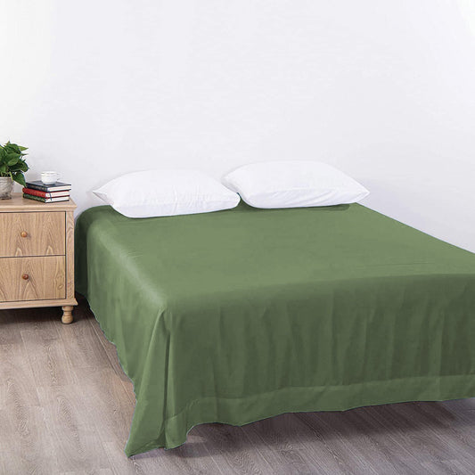 Elegant Comfort Premium Hotel Quality 1-Piece Single Flat Sheet, Luxury and Softest 2000 Thread Count Bedding Flat Sheet(Single,Olive green)