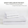 3 Piece Hotel Soft Microfiber Quilt Cover Set-2000TC Duvet/Donna Cover Set & Pillowcases -1 Quilt Cover Zipper Closure & 1 x Pillowcases-Breathable Bedding - Wrinkle, Fade, Stain Resistant(White,Super King)