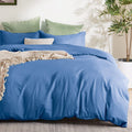 3 Piece Hotel Soft Microfiber Quilt Cover Set-2000TC Duvet/Donna Cover Set & Pillowcases -1 Quilt Cover Zipper Closure & 1 x Pillowcases-Breathable Bedding - Wrinkle, Fade, Stain Resistant(Ocean,Super King)