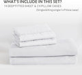 3 Piece Fitted Sheet Set- Fitted Sheet & Pillowcases -Breathable Bedding - Wrinkle, Fade, Stain Resistant- 40cm Deep Pocket Fitted Bed Sheet Set(White,Super King)