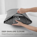 3 Piece Fitted Sheet Set- Fitted Sheet & Pillowcases -Breathable Bedding - Wrinkle, Fade, Stain Resistant- 40cm Deep Pocket Fitted Bed Sheet Set(Grey,Super King)