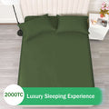3 Piece Fitted Sheet Set- Fitted Sheet & Pillowcases -Breathable Bedding - Wrinkle, Fade, Stain Resistant- 40cm Deep Pocket Fitted Bed Sheet Set(Olive green,Super King)
