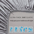 3 Piece Fitted Sheet Set- Fitted Sheet & Pillowcases -Breathable Bedding - Wrinkle, Fade, Stain Resistant- 40cm Deep Pocket Fitted Bed Sheet Set(Silver-gray,Super King)