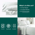 4 Piece Bed Sheet Set- Bedding Sheets & Pillowcases -Breathable Bedding - Wrinkle, Fade, Stain Resistant-Deep Pocket Flat Fitted Bed Sheet Set(Raw white,Super King)