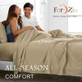 4 Piece Bed Sheet Set- Bedding Sheets & Pillowcases -Breathable Bedding - Wrinkle, Fade, Stain Resistant-Deep Pocket Flat Fitted Bed Sheet Set(Cream White,Super King)