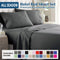 4 Piece Bed Sheet Set- Bedding Sheets & Pillowcases -Breathable Bedding - Wrinkle, Fade, Stain Resistant-Deep Pocket Flat Fitted Bed Sheet Set(Dark gray,Super King)