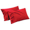 1000TC Ultra Soft Microfiber Pillowcases,Pair of Standard Pillow Covers,（red, Standard Size, 48x74 cm)