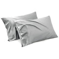 1000TC Ultra Soft Microfiber Pillowcases,Pair of Standard Pillow Covers,（Silver-gray, Standard Size, 48x74 cm)