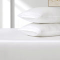 Satin Fitted Sheet Set Hotel 3 Pieces Fitted Sheet with Pillowcase, Art Silk Bedding Set-Luxury Soft Silky Sheets for Hair and Skin, Similar to Silk Fitted Sheets Set 3 Pieces(Double,White)