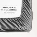 Art Silk Satin Sheet Set Hotel 4 Pieces Fitted/Flat Sheet Bedding Set-Luxury Soft Silky Sheets for Hair and Skin, Similar to Silk Bed Sheets Set 4 Pieces(King,Grey)