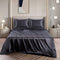 Art Silk Satin Sheet Set Hotel 3 Pieces Fitted/Flat Sheet Bedding Set-Luxury Soft Silky Sheets for Hair and Skin, Similar to Silk Bed Sheets Set 3 Pieces(King Single,Black)