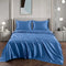 Art Silk Satin Sheet Set Hotel 3 Pieces Fitted/Flat Sheet Bedding Set-Luxury Soft Silky Sheets for Hair and Skin, Similar to Silk Bed Sheets Set 3 Pieces(King Single,Ocean)