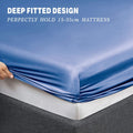 Art Silk Satin Sheet Set Hotel 3 Pieces Fitted/Flat Sheet Bedding Set-Luxury Soft Silky Sheets for Hair and Skin, Similar to Silk Bed Sheets Set 3 Pieces(King Single,Ocean)