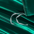 Satin Quilt cover Set Hotel 3 Pieces Quilt cover with Pillowcase, Art Silk Bedding Set-Luxury Soft Silky pillowcase for Hair and Skin, Similar to Silk Duvet/Donna Cover Set- 3 Pieces(Super King,Green)