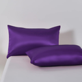 Satin Quilt cover Set Hotel 3 Pieces Quilt cover with Pillowcase, Art Silk Bedding Set-Luxury Soft Silky pillowcase for Hair and Skin, Similar to Silk Duvet/Donna Cover Set- 3 Pieces(Super King,Purple)